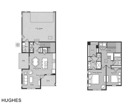 Floor plan for 2 beds, 2.5 baths, 1400 sqft